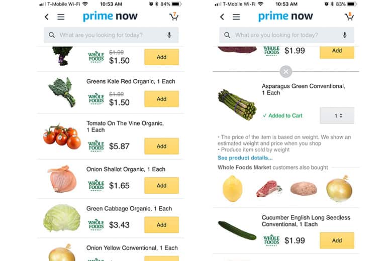 Whole Foods, Prime Now, Grocery Delivery