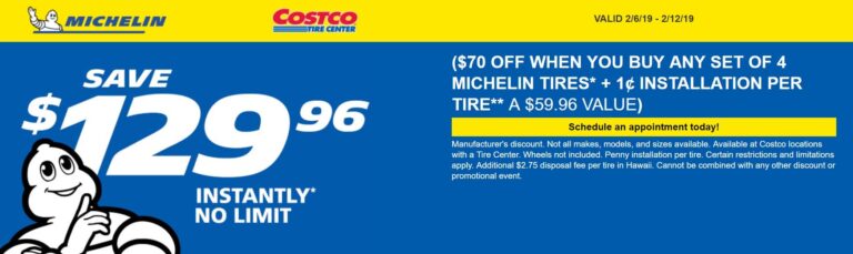 Costco Michelin Tire Discount