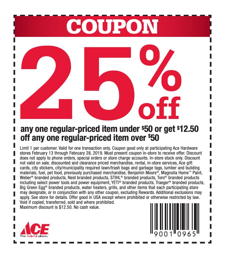 Save 25 on Items Under 50 During this Ace Hardware Sale