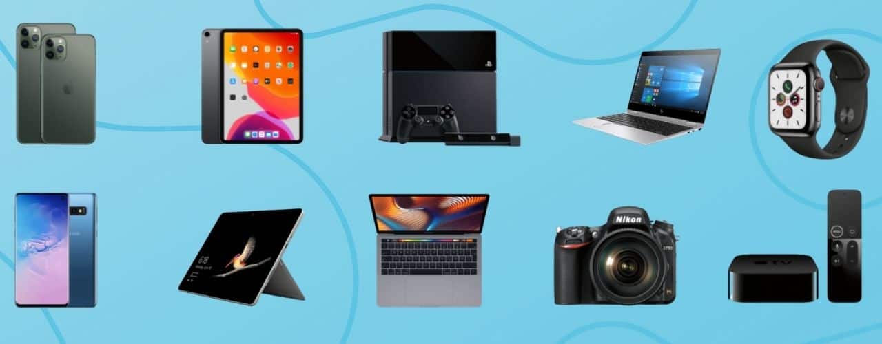 collage of tech products to trade in at best buy