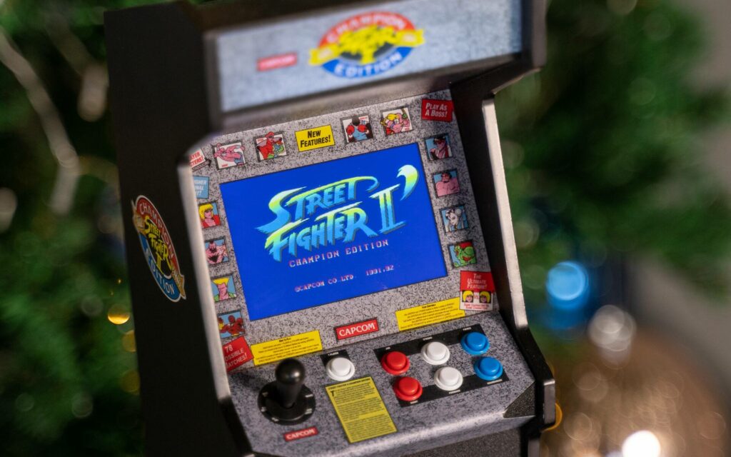 street fighter 2 mini arcade close up