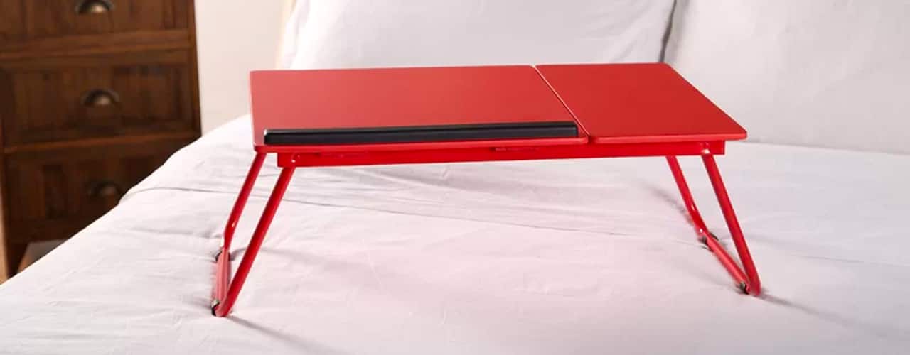 2 inbody Cabrillo Red Portable Folding Standing Desk Converter_