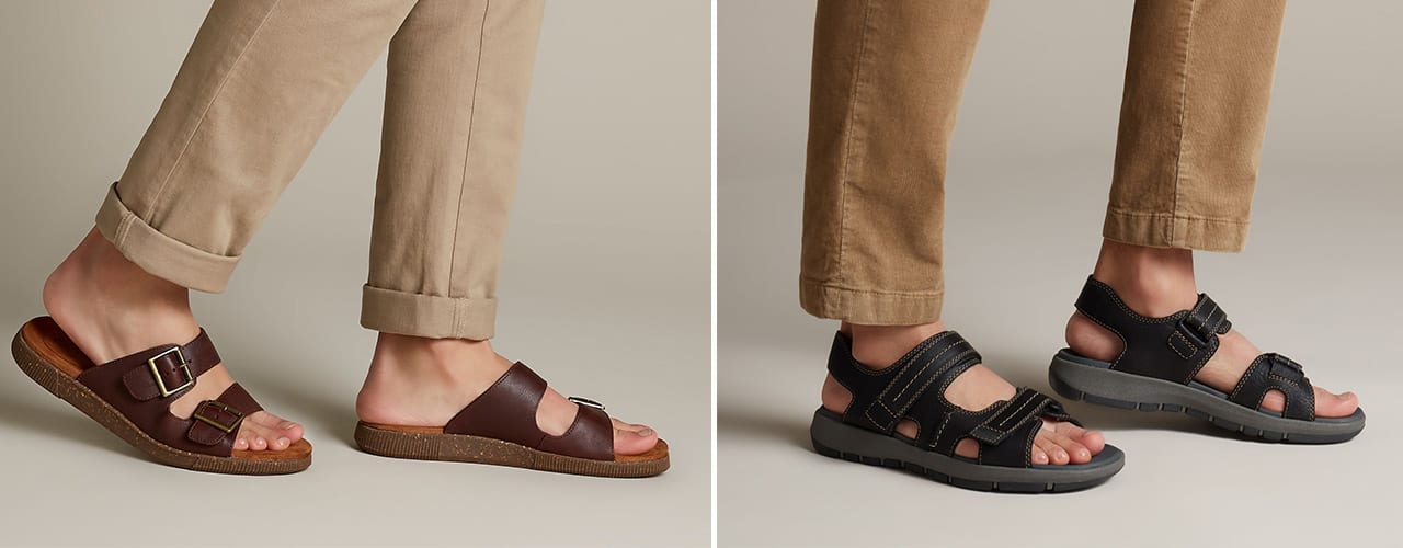 Clarks mens shoes sandals in brown and black