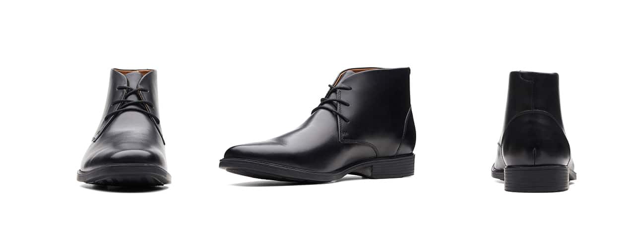  clarks shoes clearance sale black leather boots Tilden Top black leather chelsea boot