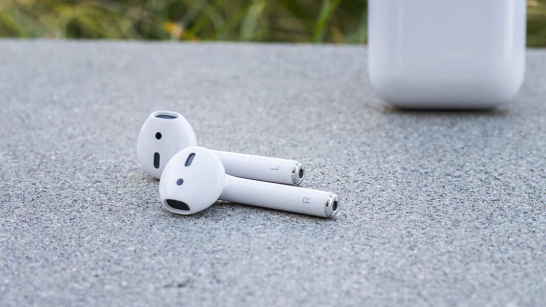 airpods on cement