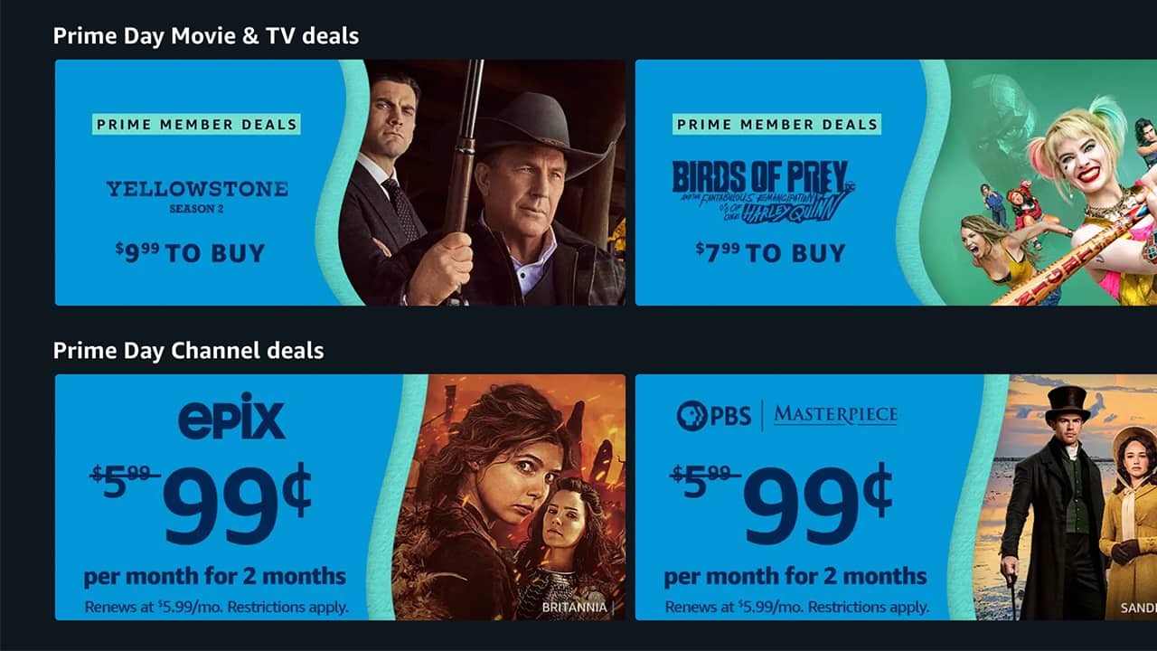 Amazon Prime Day Deals Prime Video AddOns for 1 a Month