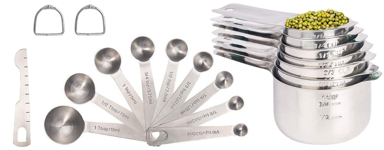 AmazingValueDeal 20-Piece Measuring Cup Set and Placard