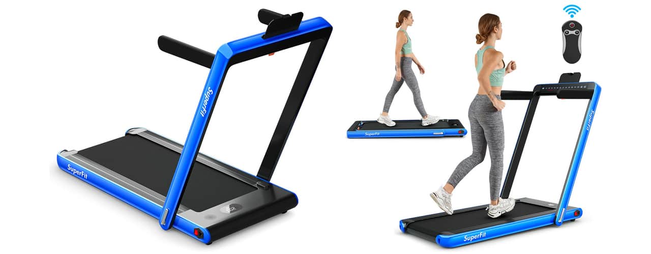 inbody costway 2-in-1 Electric Motorized Health and Fitness Folding Treadmill with Dual Display and Bluetooth Speaker_