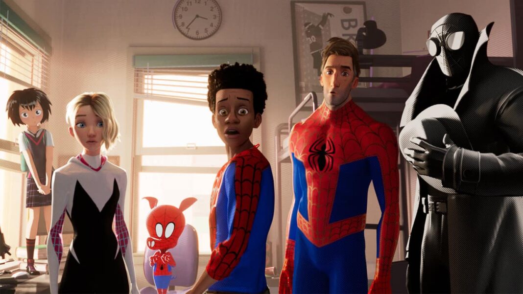 spider-verse-characters-standing-in-miles-room