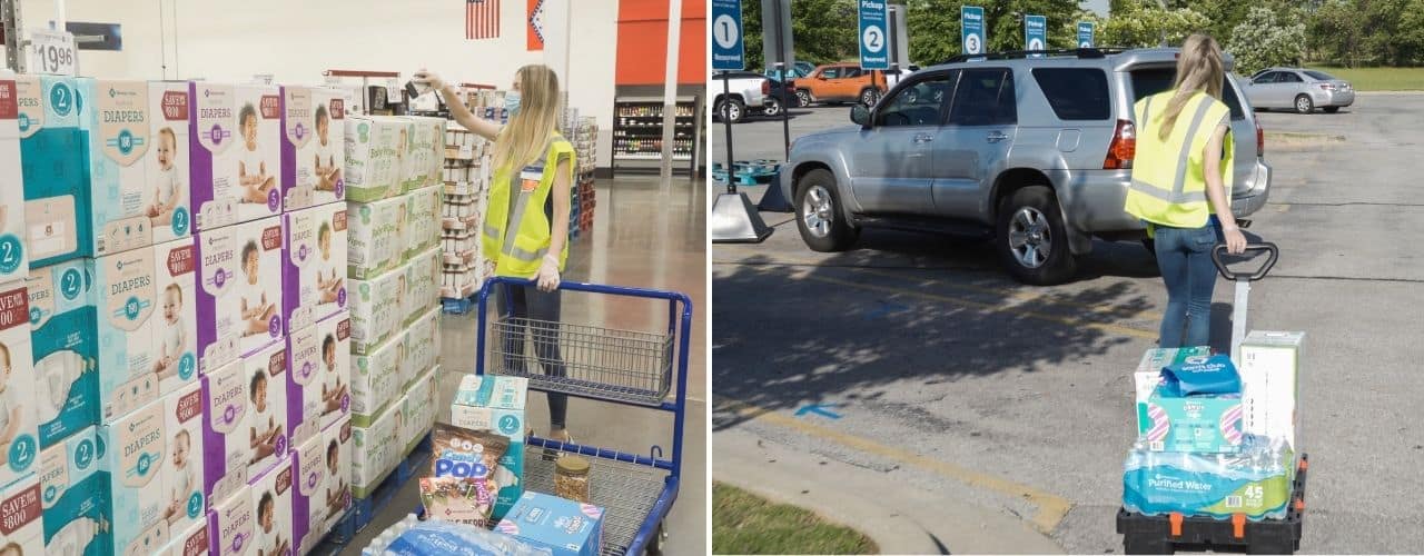 sam's club employee helping with curbside pickup