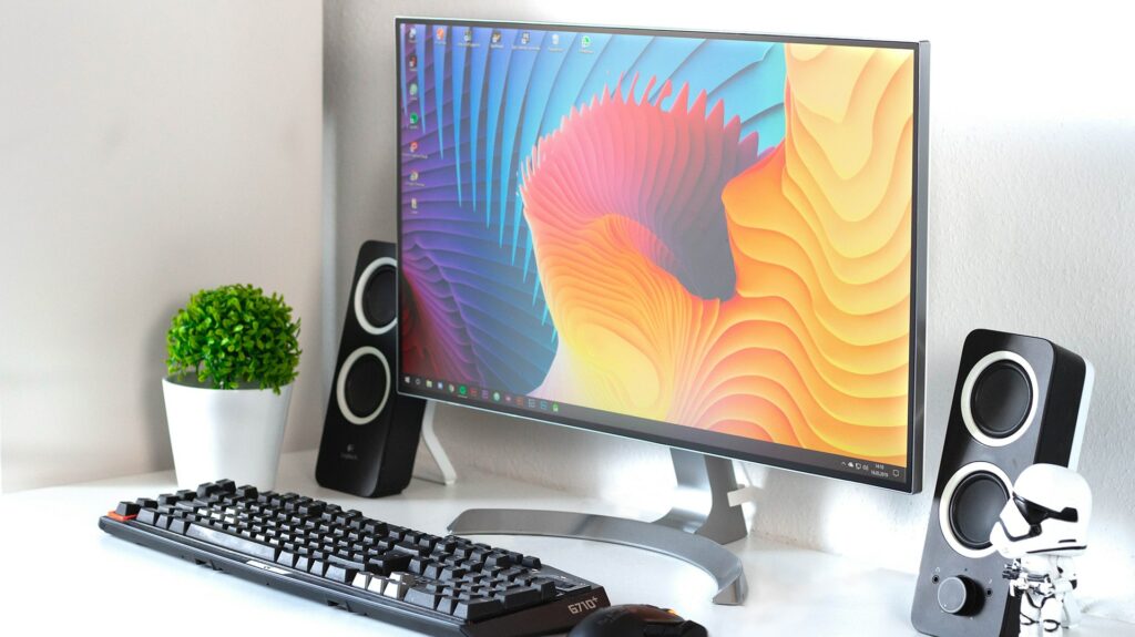 computer monitor on desk