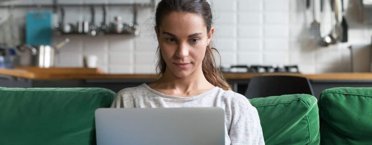 woman browsing on computer