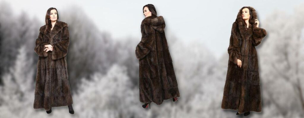 ong Fur Coat with a Hood, Real Russian Sable