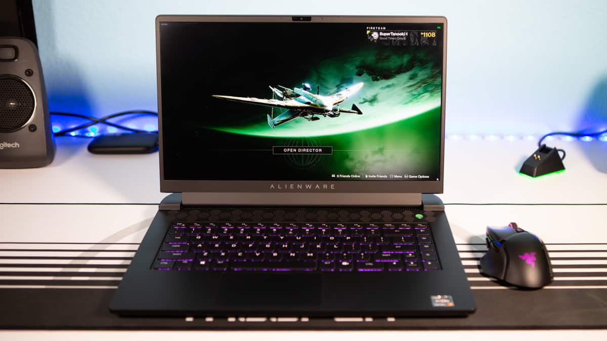 Alienware m15 Ryzen gaming laptop front view