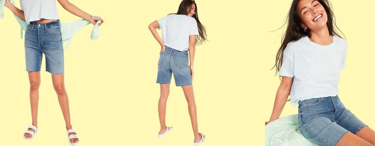 Extra High-Waisted Sky Hi Button-Fly Cut-Off Jean Shorts (7” Inseam)
