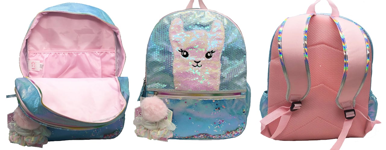llama Single Backpack with Hair Scrunchies