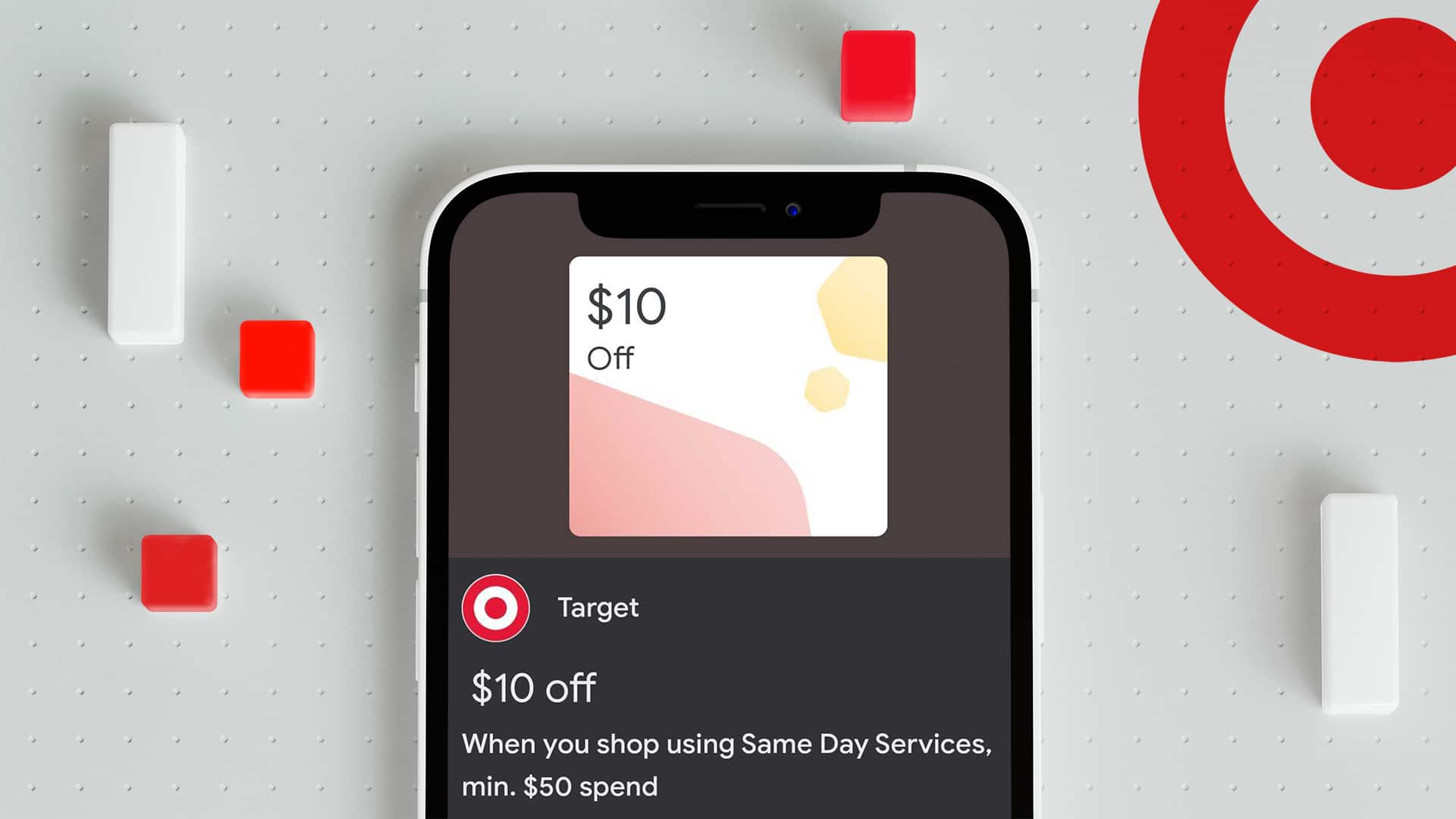 target hero android pay on a white and red background on a phone