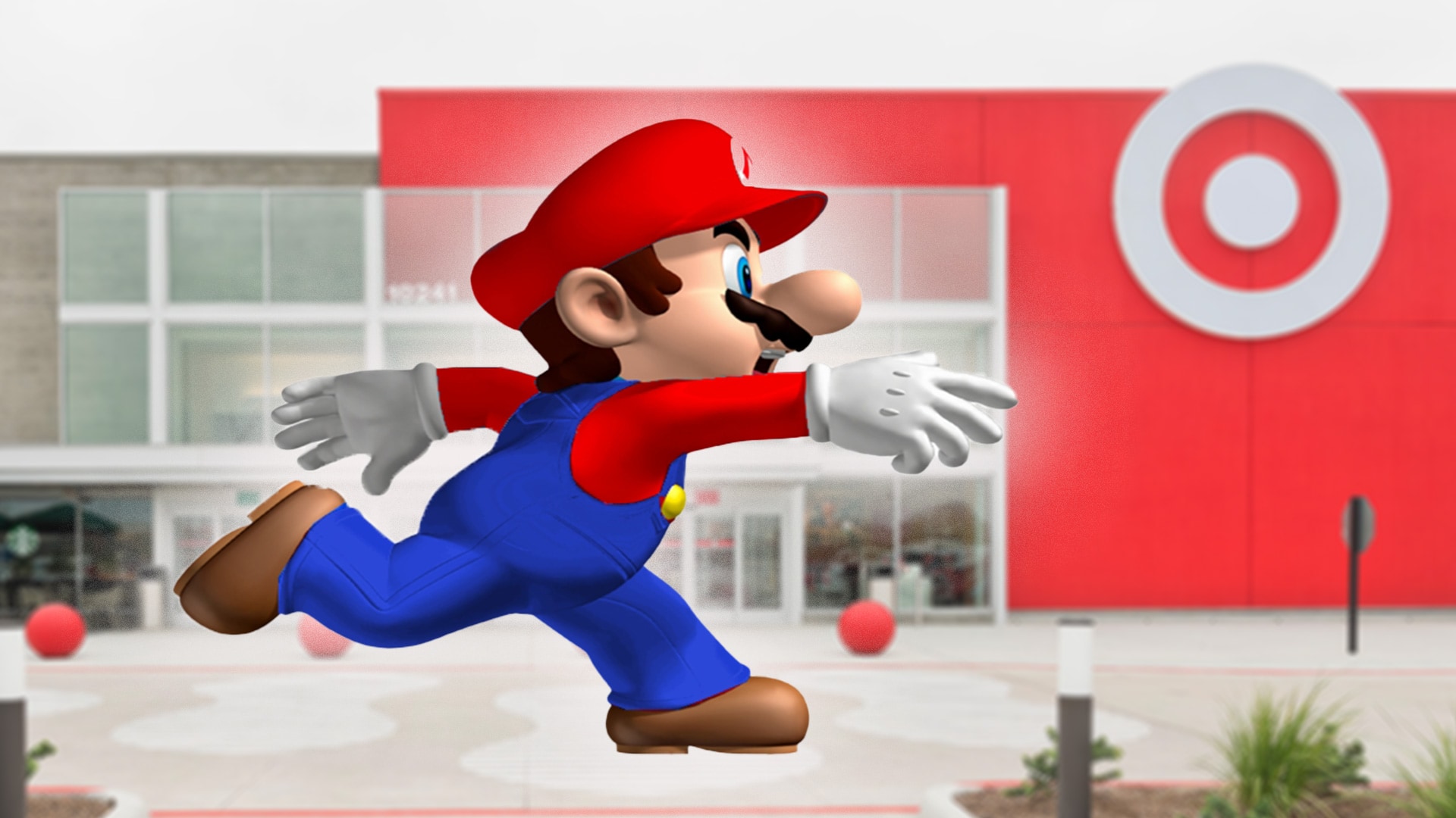 Mario running to Target store
