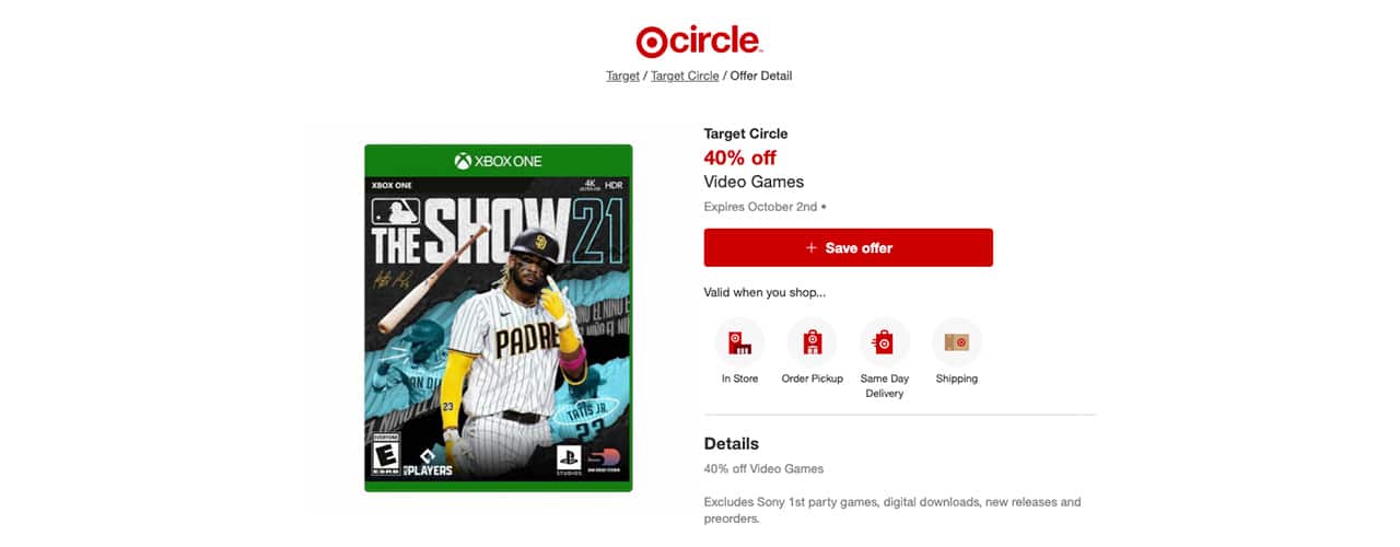 Target video game sale