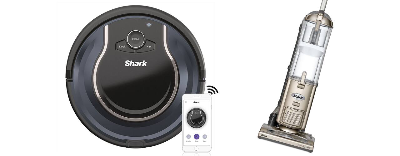 Shark ION robot and Shark upright vacuum