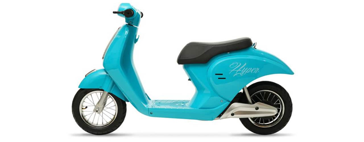 24 Volt Hyper Blue Retro Scooter With Easy Twist Throttle
