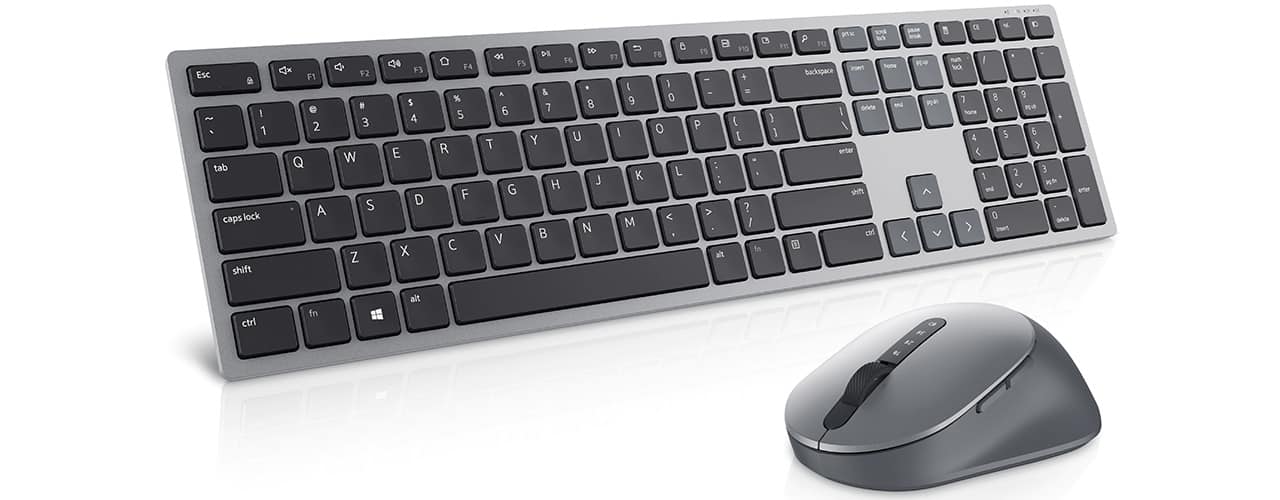 Dell Premier Multi-Device Wireless Keyboard and Mouse KM7321W on white background