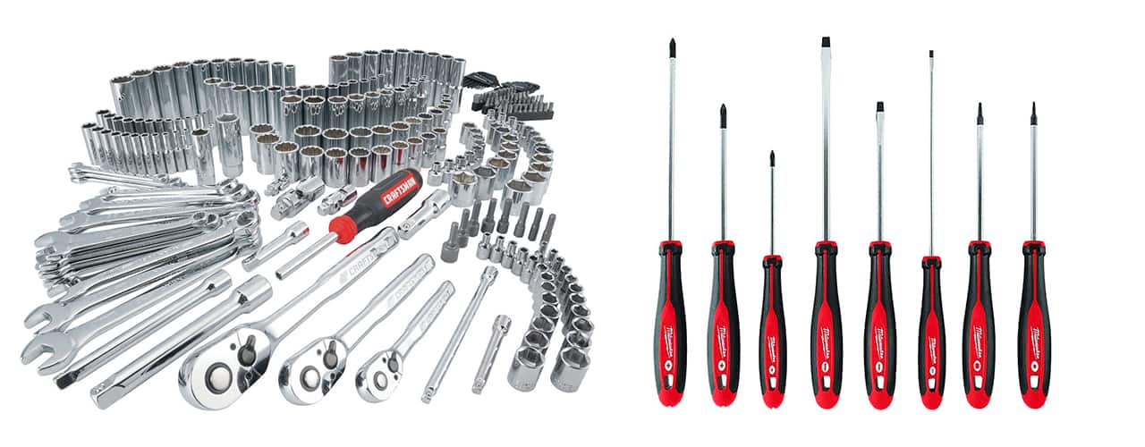 craftsman tool set and milwaukee screwdriver set