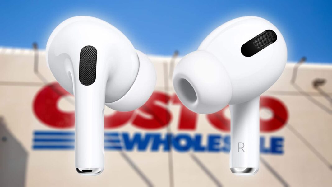 apple airpods pro over costco sign