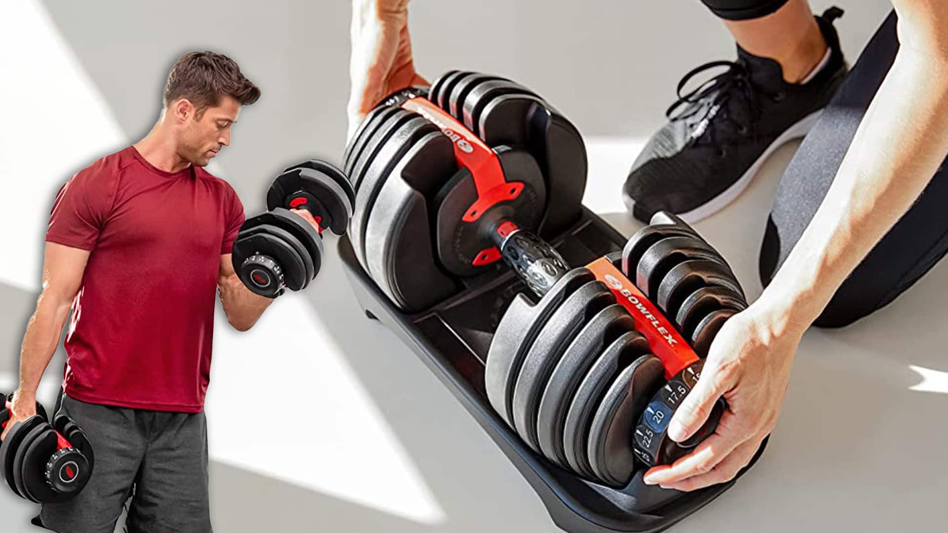 Bowflex SelectTech 552 Adjustable Dumbbell in use