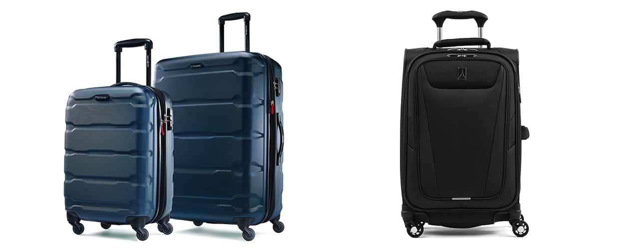 samsonite and travelpro suitcases