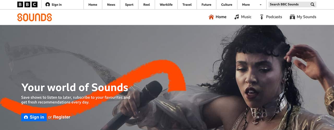 BBC Sounds music streaming service