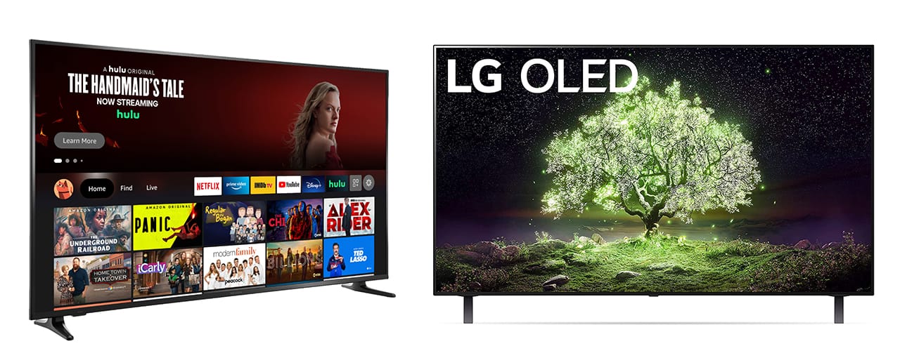 Insignia™ - 70" Class F30 Series LED 4K UHD Smart Fire TV, and LG OLED A1 Series 48” Alexa Built-in 4k Smart TV