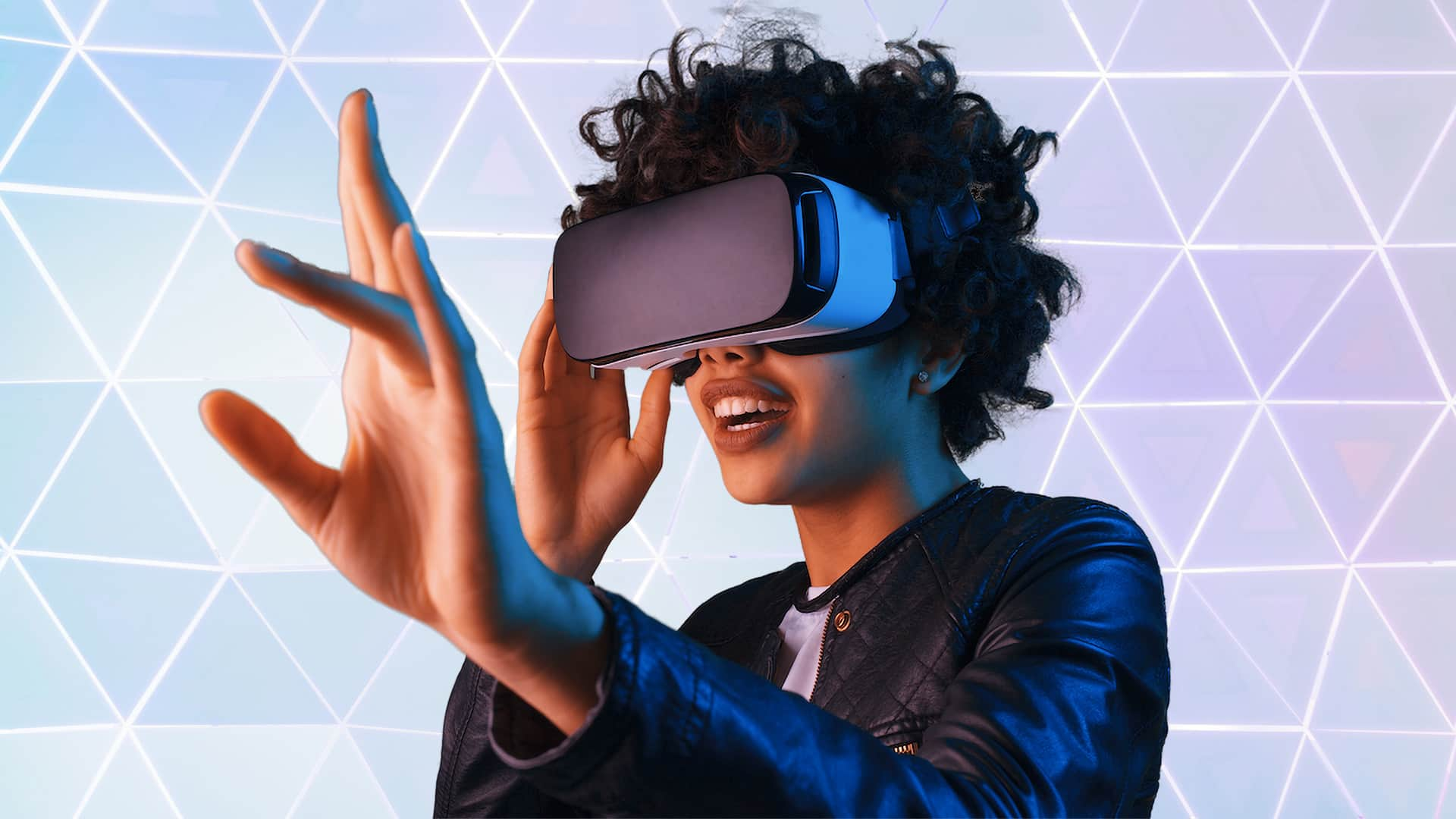 woman with VR headset