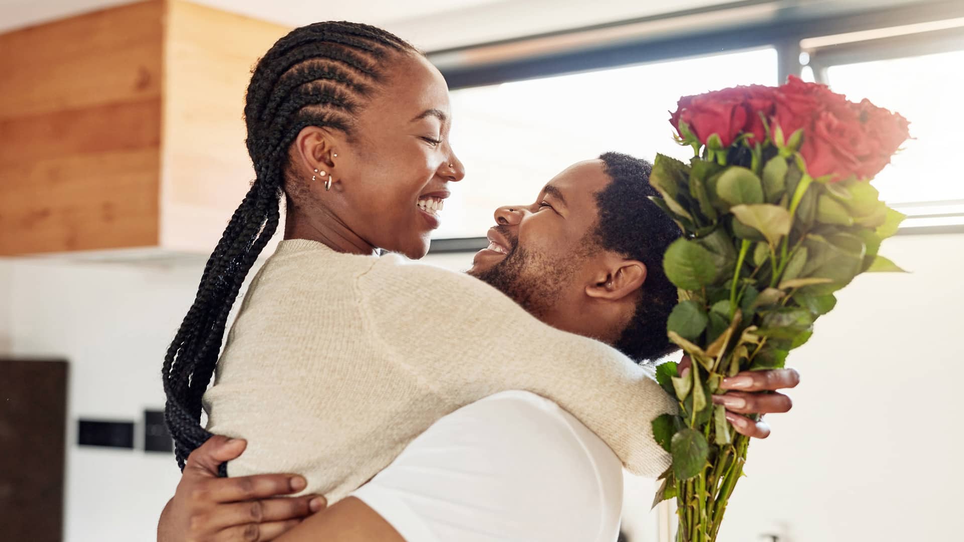 valentine's day couple with roses