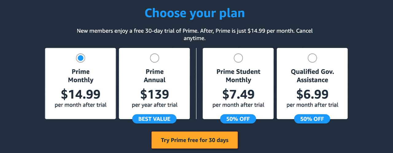 New Amazon Prime Fees for 2022
