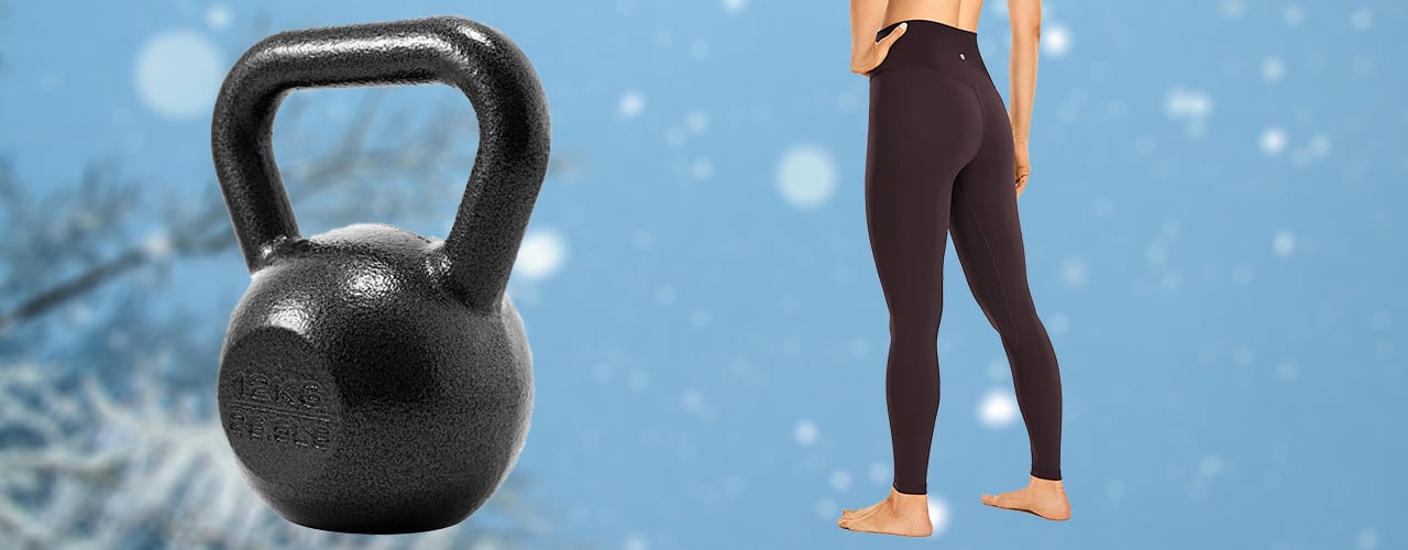 kettlebell and workout leggings