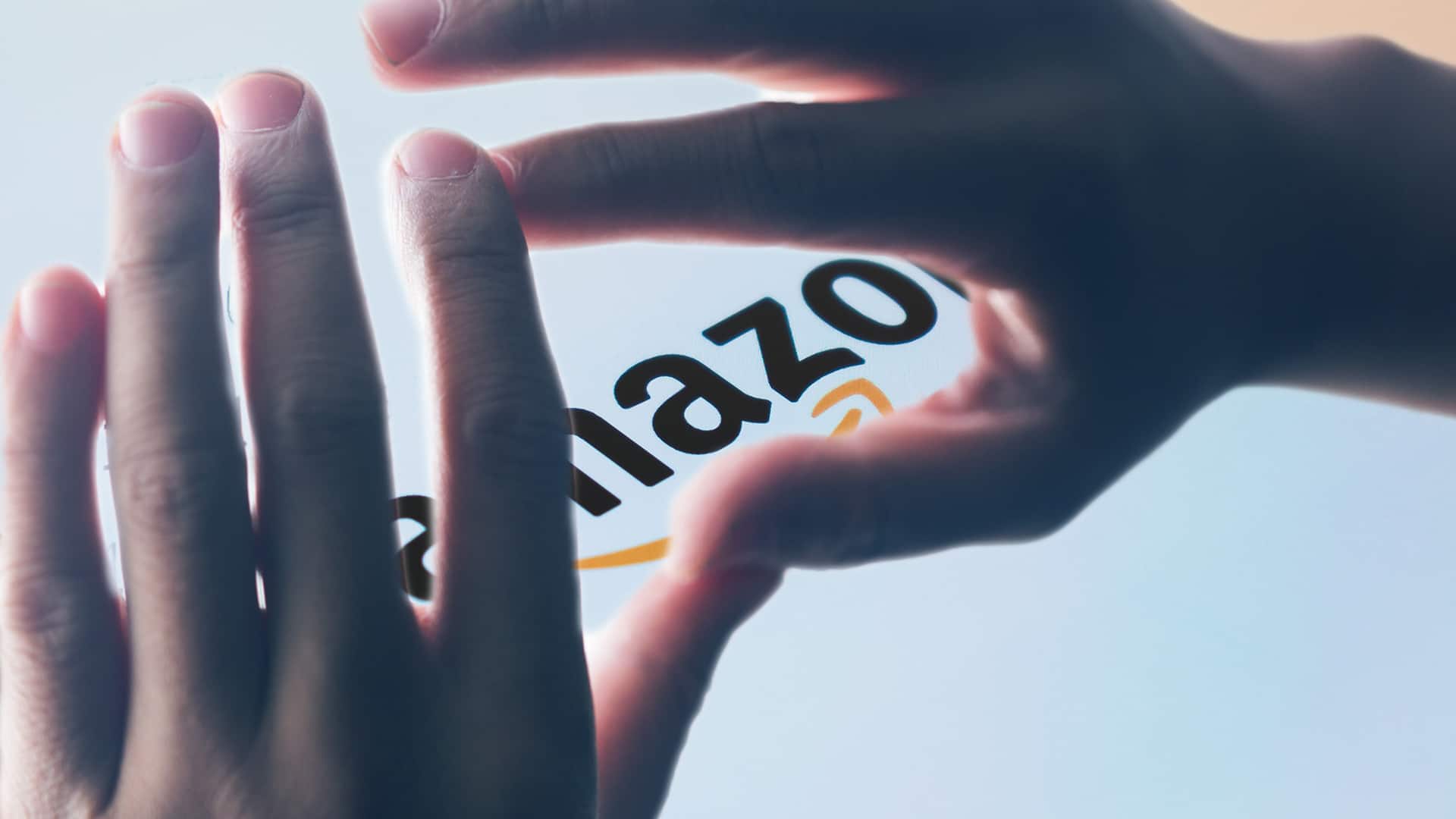 hiding amazon with hands