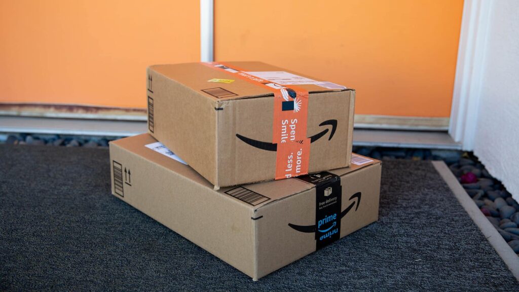 amazon packages at doorstep