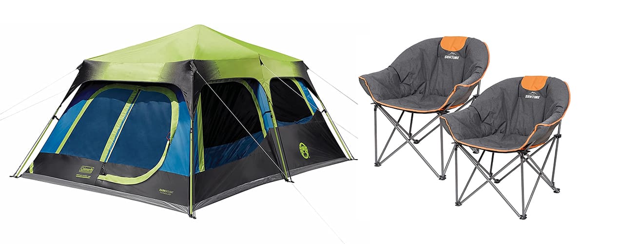 Coleman tent and Suntime chair