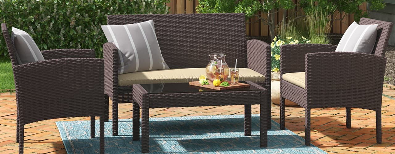 Hogans Wicker/Rattan 4 - Person Seating Group with Cushions Hogans Wicker/Rattan 4 - Person Seating Group with Cushions Hogans Wicker/Rattan 4 - Person Seating Group with Cushions Hogans Wicker/Rattan 4 - Person Seating Group with Cushions Hogans Wicker/Rattan 4 - Person Seating Group with Cushions