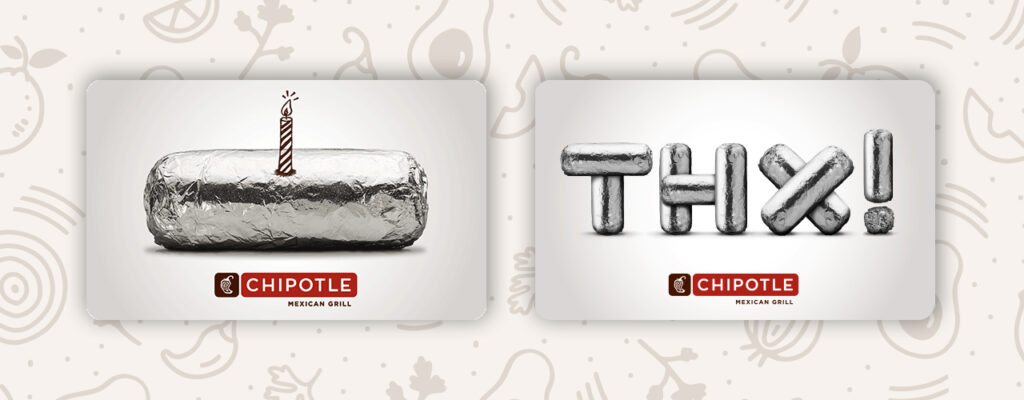 gift cards from Chipotle