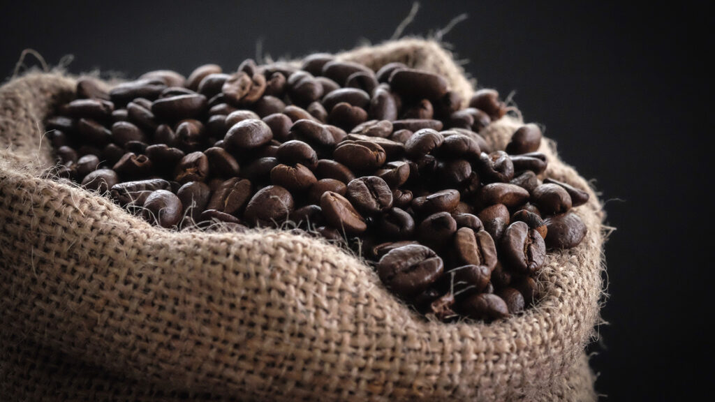 coffee beans in a bag