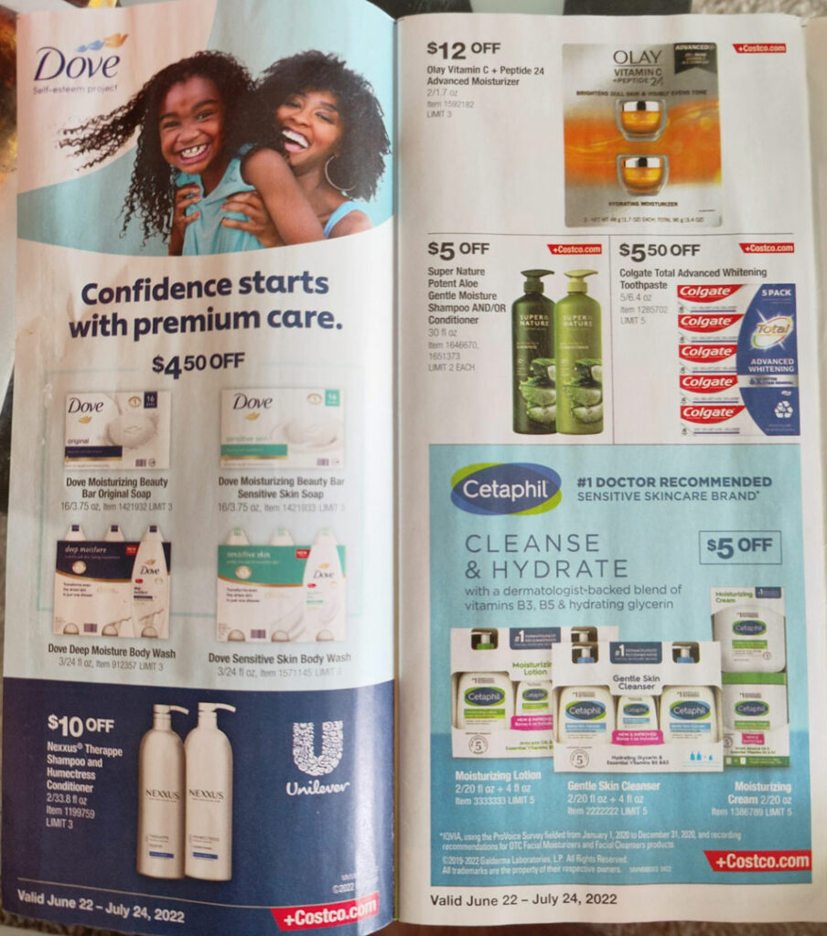 Scan of the June/July edition of the Costco Coupon Book