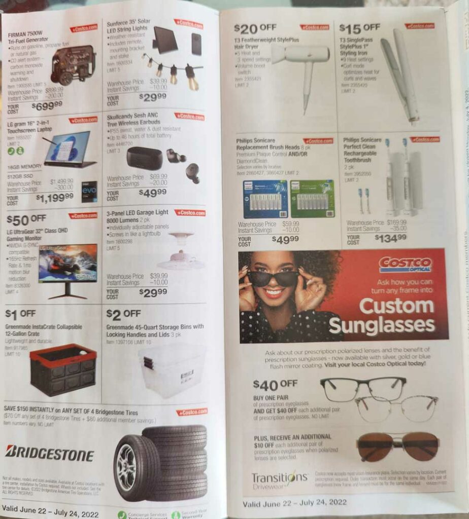 Scan of the June/July edition of the Costco Coupon Book
