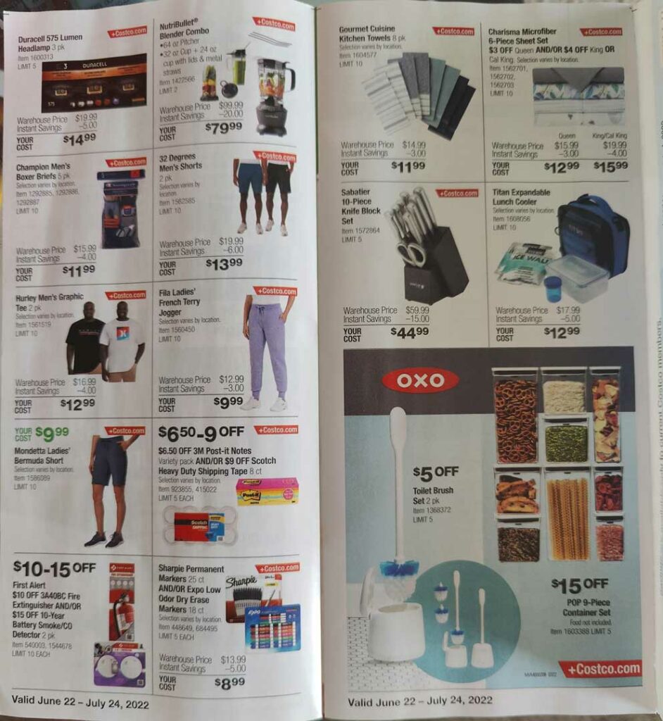 Scan of the June/July edition of the Costco Coupon Book