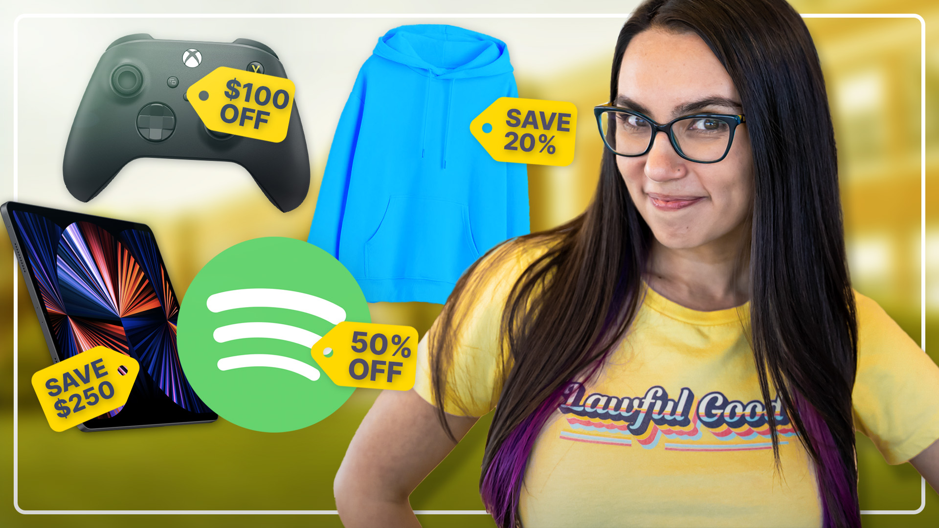 Trisha Hershberger with deals on clothes, music streaming spotify and game consoles xbox hero