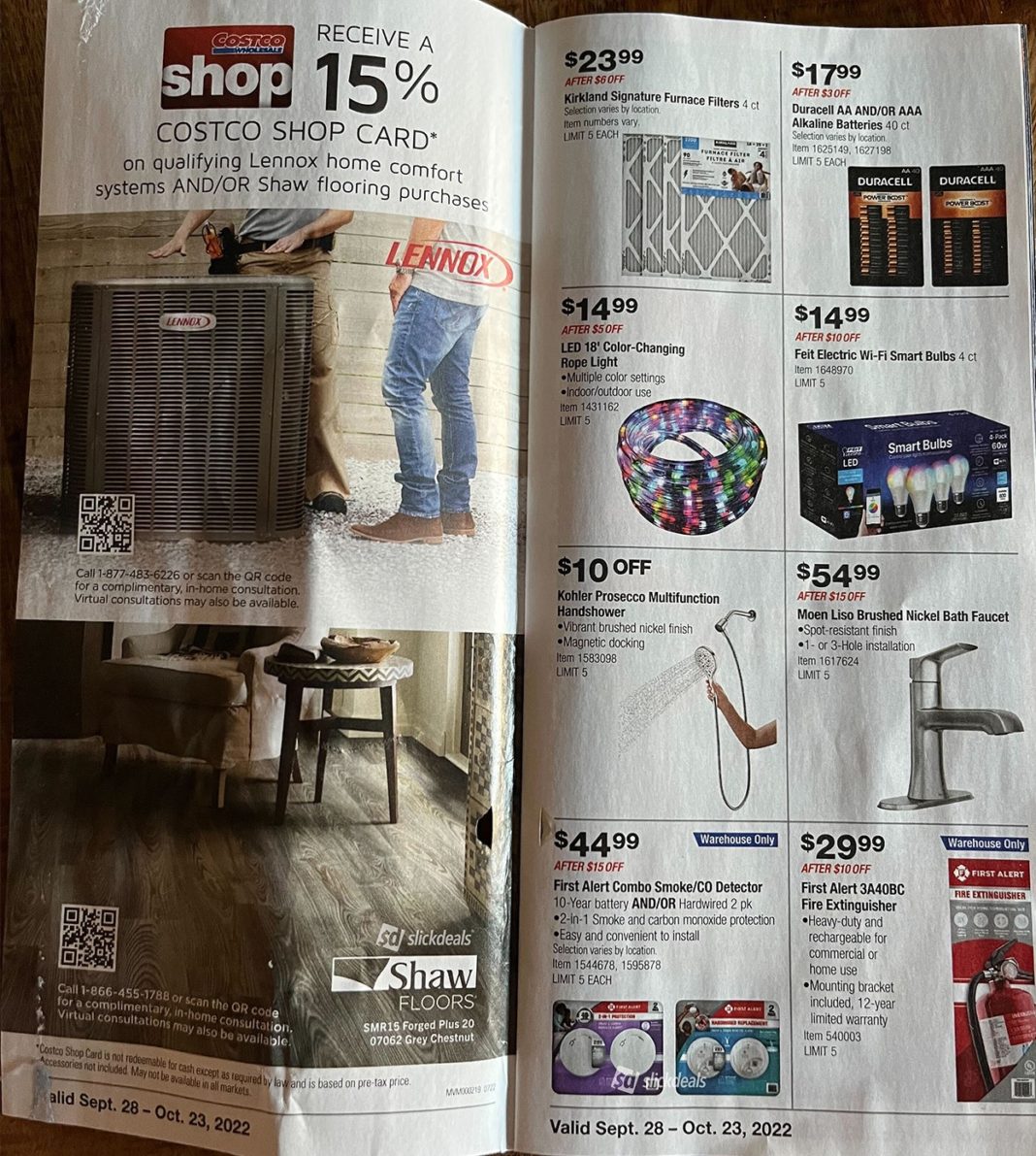 Costco coupon book current deals sales october 2022
