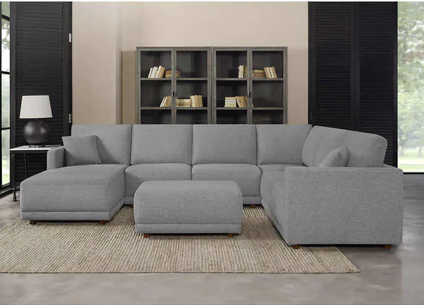 Thomasville Cayson 4-piece Fabric Sectional with Chaise and Ottoman