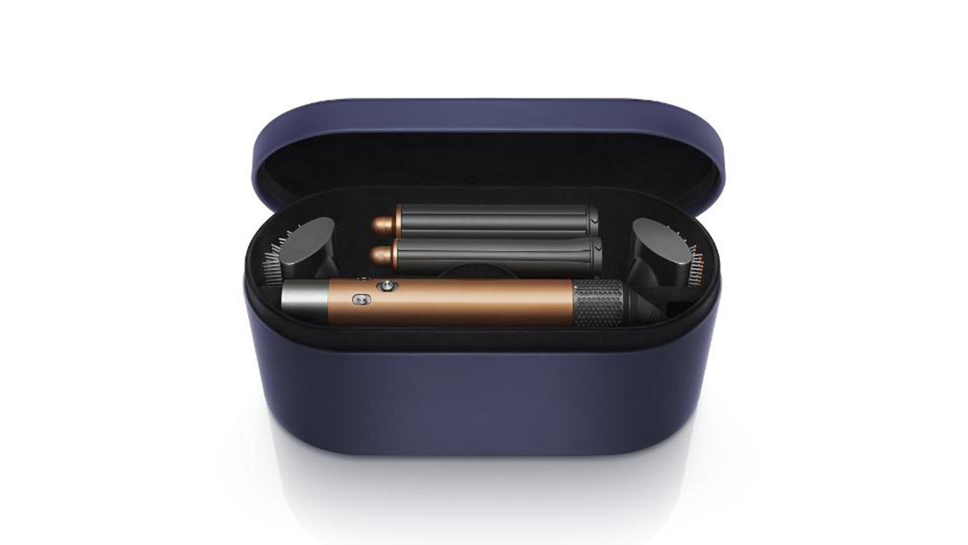 Dyson airwrap multi-styler in purple case.