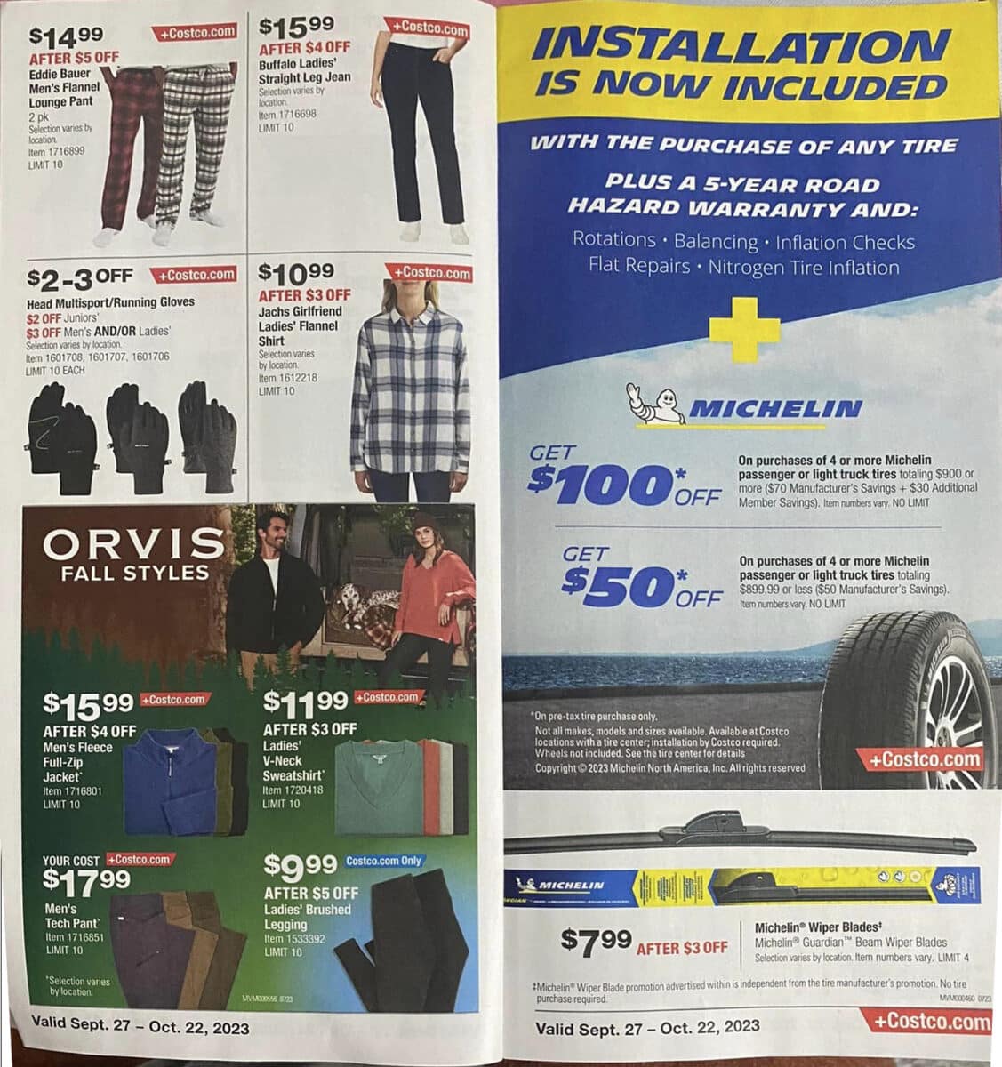 Costco Coupon Book Scan for September October 2023